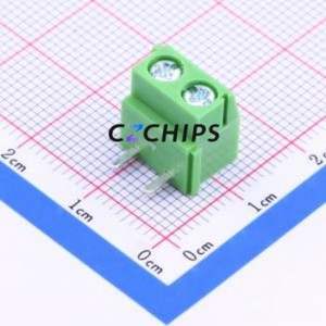 PA002-2P <b>Screw</b> Terminal <b>Block</b> Bent Lead Through Hole,P=5mm Connector ( Construction: 1x2P )( Pitch: 5mm )( Color: Green ) - Product Image 2