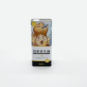Boîtes rectangulaires en fer blanc de 2 litres pour huile d'arachide et d'olive, emballage métallique vide avec couvercle en plastique pour aliments, en fer blanc - Product Image 2