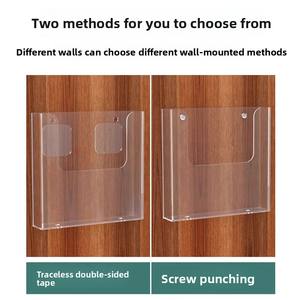 Büyük kapasiteli A4 akrilik şeffaf ekran raf duvara monte ofis dergi raf promosyon malzeme ve dosya depolama için - Product Image 3