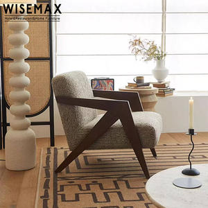 MUEBLES WISEMAX, Muebles para el Hogar de Estilo Francés, Sofá Individual con Estructura de Madera Maciza, Sillón Cómodo, Sillón para Villa o Apartamento - Product Image 2