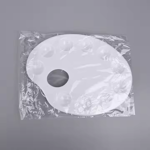Xin Bowen Palette d'artiste en plastique de forme ovale de couleur blanche à conception <span class=keywords><strong>simple</strong></span> Palette de peinture <span class=keywords><strong>aquarelle</strong></span> vide pour fournitures d'art - Product Image 6