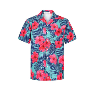 도매 전체 디자인 인쇄 하와이안 셔츠 남자 반소매 버튼 다운 셔츠 남자의 리조트 티셔츠 사용자 정의 남성 하와이안 셔츠 - Product Image 3