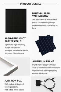SUNPLUS 585W Black <b>Frame</b> Aluminium Solar Panel with 21.5% Efficiency for Home Solar Systems - Product Image 5
