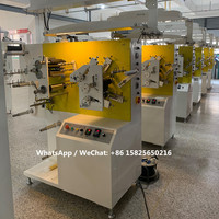 Machine d'impression flexographique pour étiquettes en satin de polyester 2 couleurs + 1 couleur / Machine d'impression d'étiquettes de vêtements en rouleau à rouleau