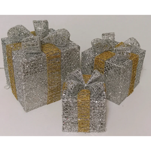 Iron <b>Christmas</b> Decoration <b>Gift</b> <b>Box</b> <b>for</b> Yard Home Indoor Outdoor Party Decor Led Lights - Product Image 4