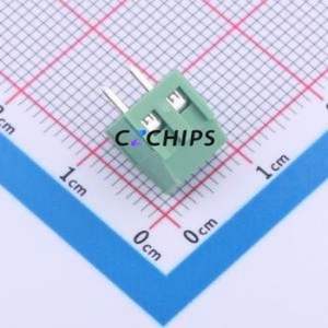 TY381-3.5-02P-14-00AH Screw Terminal Block Through hole Component (THT),P=3.5mm Connector 1x2P 3.5mm Green Through Hole - Product Image 1