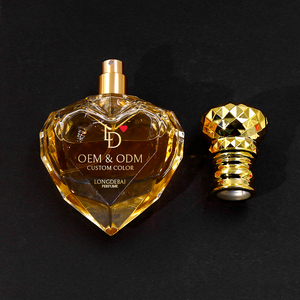 New Design Luxury clear Crimp <b>Empty</b> Heart-shaped Perfume Oil <b>Bottle</b> 30ml 100ml 50ml Unique Irregular Perfume <b>Bottle</b> - Product Image 2