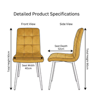 Chaise de salle à manger en velours avec dossier, siège rembourré doux, tissu tapissé pour la maison, l'hôtel, la salle à manger