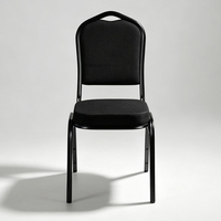 Chaises de banquet modernes en vinyle empilables, chaises de banquet d'occasion en aluminium grainé, vente en gros d'usine