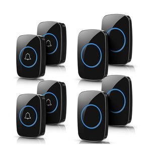 1T2 60 Ring Tones & 5 Volume Levels Apartment Entry Door Alert AA <b>Battery</b> Powered Digital Doorbell Kit 2 Receivers Modern Design - Product Image 1