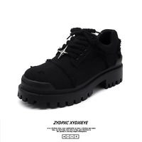 Chaussures derby à plateforme pour hommes |   Chaussures décontractées de style britannique surdimensionnées pour augmenter la taille |   Bottes de travail usées