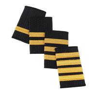 Épaulettes uniformes de pilote professionnel Badges d'épaule à rayures dorées