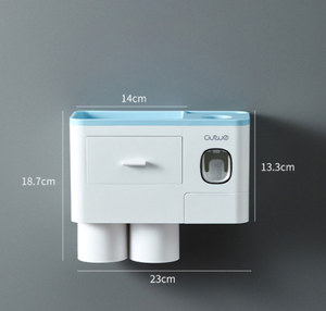 Dispensador automático de pasta dental con soporte para cepillo de <span class=keywords><strong>dientes</strong></span>, vaso limpiador de <span class=keywords><strong>dientes</strong></span> magnético de plástico para lavado de agua familiar - Product Image 4