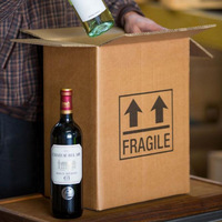 Cajas de Cartón Corrugado Reciclables para Botellas de Vino, Cerveza y Licores, con Separadores