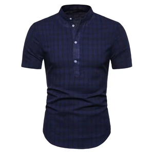 เสื้อเชิ้ตผู้ชายลำลอง ผ้าฝ้าย 100% รับทำโลโก้ OEM เสื้อผู้ชายไซส์ใหญ่ สีพื้น แขนสั้น เสื้อโปโลฤดูร้อน - Product Image 2