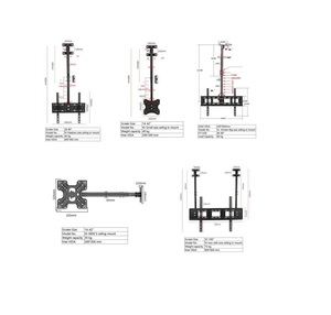 Mzljs04 phù hợp với Kích thước 32-60 inch Tilt -5 ° ~ + 45 ° độ LED LCD TV Bracket Vesa 400x400 mét Trần TV núi Bracket - Product Image 3