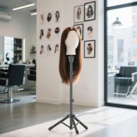 Support trépied pour perruque de 50 pouces réglable, support de tête de mannequin pour la formation en cosmétologie et coiffure - Comprend des épingles en T