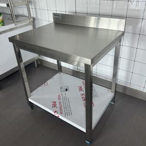 VICTORY KITCHEN High Quality <b>Stainless</b> <b>Steel</b> Workbench with backsplash Inox <b>Table</b> Bakery Equipment Hotel & Restaurant Supplies - Product Image 4
