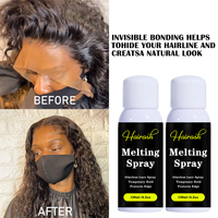 Spray de fixation en gros pour perruques en dentelle, colle invisible à forte tenue, colle imperméable pour accessoires capillaires, étiquette personnalisée