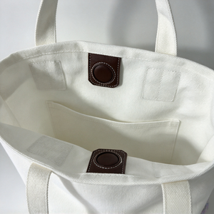 Custom Canvas Tote <b>Bag</b>, <b>Medium</b>, Beige, Snap Closure, Everyday Shopping <b>Bag</b>, Custom Logo - Product Image 5