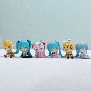 6 ชิ้น/ชุด ตุ๊กตาฟิกเกอร์อนิเมะสาวญี่ปุ่นมิคุ รุ่น Q ขนาด 5 ซม. ของเล่นโมเดลพีวีซี ตุ๊กตาประดับตกแต่ง - Product Image 2