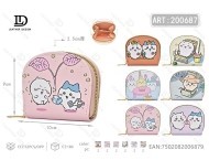 Portamonete a Mezzaluna con Pompon Cartoon, 5 Pollici, Chiusura a Cerniera, Mini Unisex in Tessuto Non Tessuto - Product Image 1