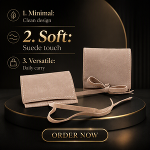 Pochette à bijoux en velours avec logo personnalisé en relief, enveloppe en microfibre suédée pour maquillage et produits de beauté, sac personnalisé pour petites entreprises - Product Image 3