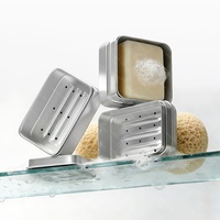 Jabonera de Aluminio Ecológica y Reciclable para Cocina y Baño, con Base de Drenaje Desmontable, Mantiene el Jabón Seco, Duradera y Personalizable