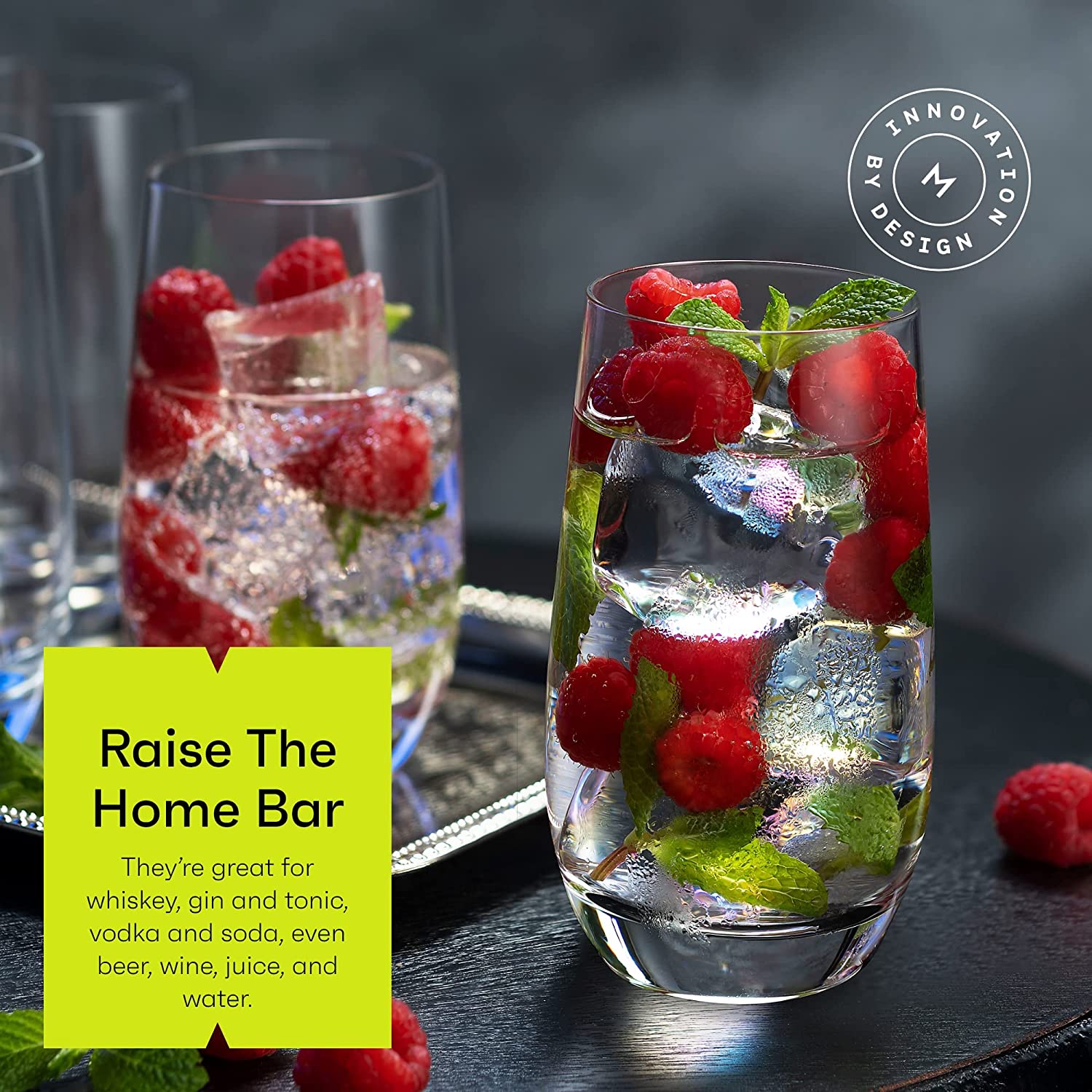 16 OZ Drinking Glasses Highball Glasses Tumblers for Mixed Drinks Water Juice beer cocktail