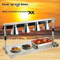Lampes chauffantes électriques modernes en acier inoxydable pour buffet, argent/or, puissance 250W-1000W, pour usage commercial dans les restaurants et hôtels