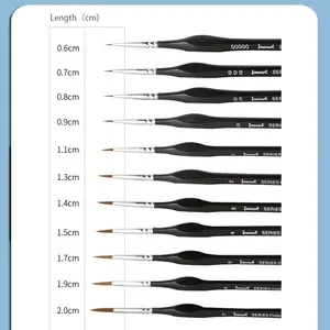 Lot de 11 pinceaux triangulaires en bois de bouleau, miniatures, pour peinture artistique, en poils de blaireau, pour gouache, aquarelle, huile, pour artistes, peinture à la main - Product Image 2