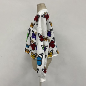 Felpe da Donna Personalizzate con Maniche Lunghe in Ciniglia e Paillettes a Forma di <span class=keywords><strong>Farfalla</strong></span>, Orlo Morbido Tagliato a Ram - Product Image 5