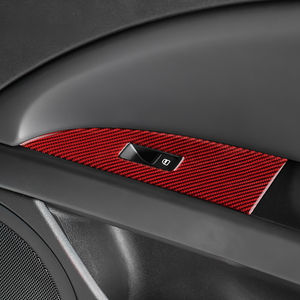 座椅Leon MK1 2005 2006 2007 2008 2009 2010 2011 2012左舵驾驶汽车2门车窗按钮面板的真正软碳纤维贴纸 - Product Image 5