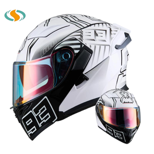 Nouveau casque de moto tout-terrain R30 multicolores avec finition premium en ABS, visière rabattable transparente et garantie d'un an - Product Image 2