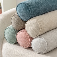 Coussin cylindrique en chenille ergonomique pour le soutien du cou, coussin décoratif pour canapé, housse amovible