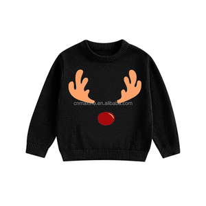 Noël wapiti chat lettre brodé motif garçon <span class=keywords><strong>pull</strong></span> tricoté enfants <span class=keywords><strong>pull</strong></span> <span class=keywords><strong>pull</strong></span> - Product Image 2