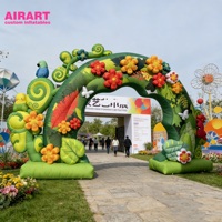 Arche de fleurs gonflable pour célébrations d'entreprise, idéale pour la décoration de devanture de magasin