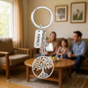 พวงกุญแจโลหะต้นไม้แห่งชีวิต ของขวัญพกพาสำหรับวันครอบครัว ผลิตในจีน - Product Image 2