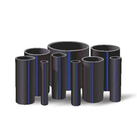Tuyau en polyéthylène haute densité (PEHD) flexible, haute pression, durable, qualité PE100, DN16-DN1600, noir à rayures bleues, pour l'eau
