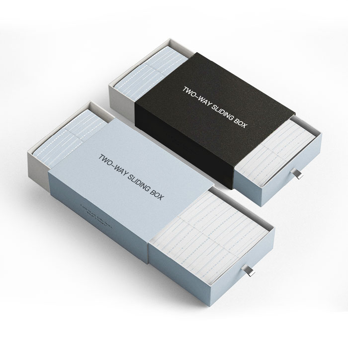 Customized Logo Touch Film Mysterious Two-way Sliding Box Luxury Mobile Phone Accessories Camera Reverse Drawer Box Eva Lining