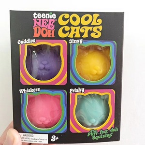 Ensemble de jouets miniatures en silicone souple pour doigts, motif chats mignons NeeDoh Teenie Cool Cats, unisexe, pour l'exportation - Product Image 3