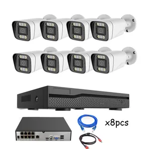 8CH 4K Poe NVR Kit 8MP Outdoor Waterproof Bullet IP Camera 8T HDD CCTV System NVR Audio Record Video Surveillance Kits