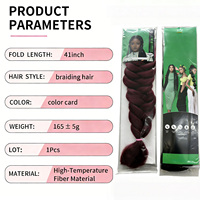 Extensions de cheveux synthétiques Yaki bouclés légers et doux, 165g, pour tresses afro longues, paquet vert, tresses jumbo, trame simple, vente en gros