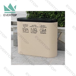 SD-55 Trong Nhà Ngoài Trời Thùng Rác Có Thể Chất Thải Phân Tập Hợp Mở Top Vòng Tái Chế Bin Thùng Rác Bin 3 Ngăn Chất Thải Bin Thép Không Gỉ - Product Image 3