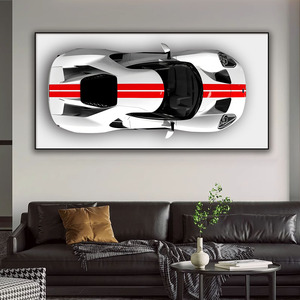 Créativité salon Art décor à la maison peintures voiture de sport thème canapé fond effet tridimensionnel peinture en cristal - Product Image 2