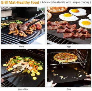 Custom Size Barbecue Cooking Heat Resistant Ptfe Coating Non Stick Bbq Grill <b>Mat</b> Summer Grill Matts - Product Image 4