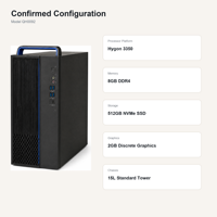 Toptan Ofis Masaüstü Bilgisayarı Hygon 3350 8 Çekirdekli 3.0GHz M.2 NVMe SSD 2GB Grafik Kartlı Ekran USB Klavye Mouse 15L Kasa
