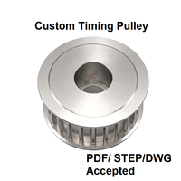 Pulley Timing Aluminium Double Flange HTD 8M 14M 20M 1.5MGT 2MGT 3MGT 5MGT XXL L H XH XXH, Pulley Penggerak Kustom yang Dibuat dengan Mesin CNC