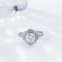 Bague de fiançailles et de mariage en platine PT950 avec diamant de laboratoire Star River, motif floral exquis, pour femme, bijoux fins, alliance de mariée