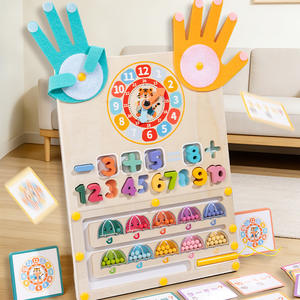 Jouet Mathématique Montessori <span class=keywords><strong>en</strong></span> Bois 3-<span class=keywords><strong>en</strong></span>-1 : Comptage des Perles, Labyrinthe Numérique et Horloge pour l'Éveil Cognitif des Tout-Petits et Enfants - Product Image 2